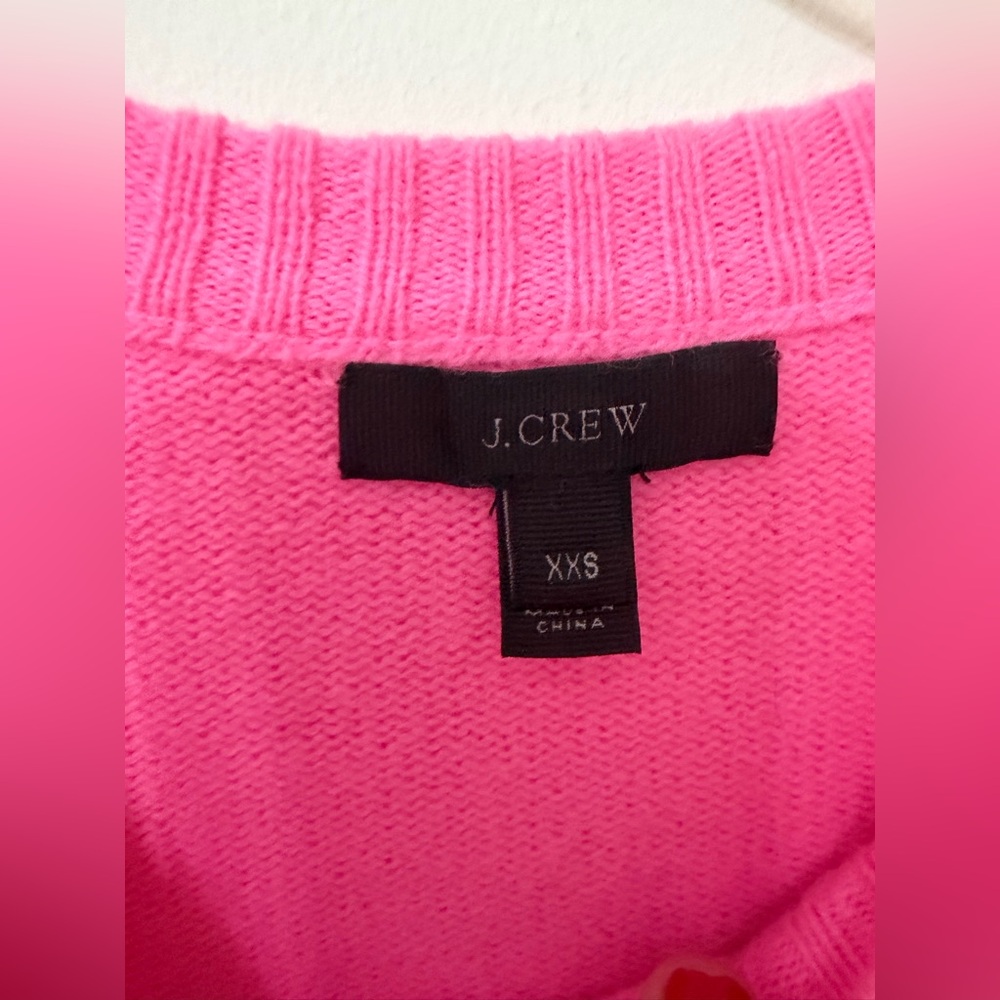 💖 J.Crew 100% Wool Crewneck Sweater – Hot Pink – XXS 💖 - Picture 8 of 13